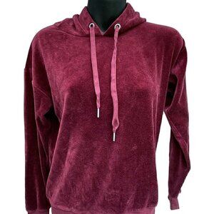 J. Crew Velour Burgundy Pullover Hoodie Sweatshirt Women’s XS Athletic Blokette